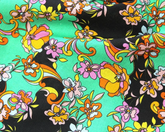 Little Johnny Swirling Floral Print 100% Cotton 150cm Wide Digitally Printed Fabric for Crafting, Sewing, Patchwork, Dressmaking